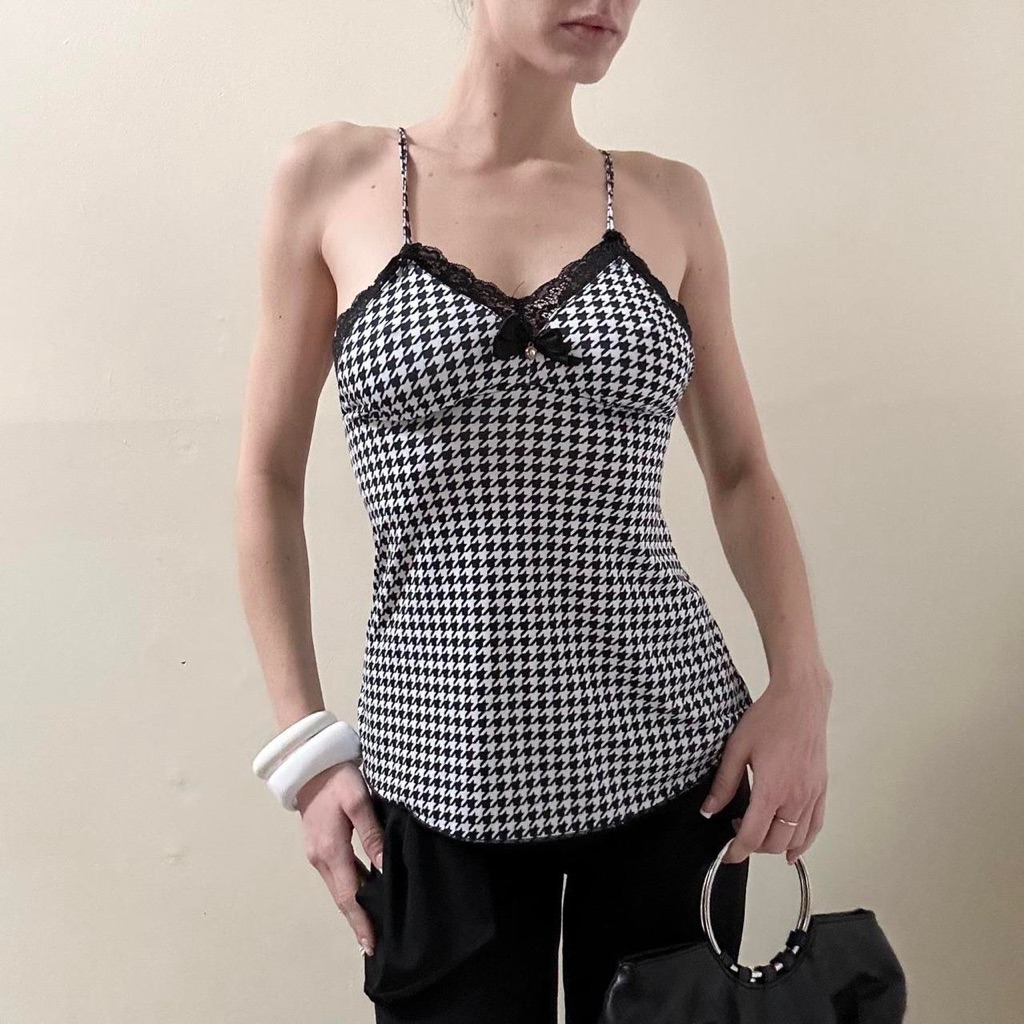 Houndstooth Pattern Cami Top